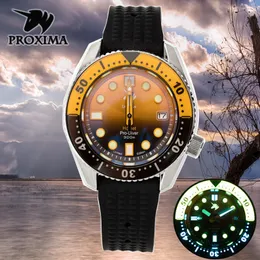 Wristwatches Proxima MM300 SBDX001 Stainless Steel Diver Dive Watch NH35 Movement Ceramic Bezel Insert C3 Luminous Orologio Da UomoWristwatc