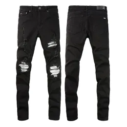 Miri Jeans Designer dżinsy Nowe europejskie amerykańskie dżinsy hiphopowe High Street Fashion Tide Brand Cycling Motorcycle Patch Letter Lose Fit Pants Wysoka jakość 5U