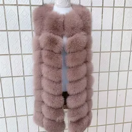 Womens Fur Faux Real Peur Coat Warm Colúrio Autumn e Winter Womens Longa High Gality 100% Natural 7xl 220829