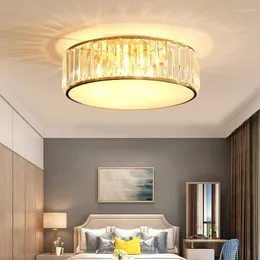 مصابيح السقف الخفيفة الفاخرة K9 Crystal Bedroom LED مصباح غرفة المعيشة الحديثة Plafonnier Salle de Bain