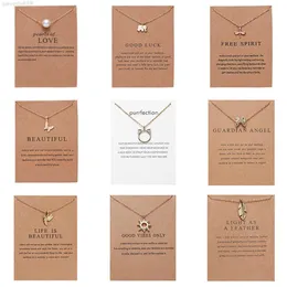 CR jewelry Arrival Dogeared Necklace With Gift card Elephant Pearl Love Wings Cross Key Zodiac sign Compass lotus Pendant For wome265s