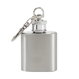 1oz Mini Hip Flasks Keychain Outdoor Portable Stainless Steel Wine Bottle Jug Creative Birthday Gift Key Chain