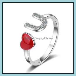 Bant halkası orijinal kişilik moda kırmızı aşk tatlı ve taze açık işaret parmak yüzüğü kadın takı yeni bayanlar kalp adju yydhhome dhnur