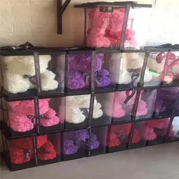 25 см мыло пена медведь роз Teddi Bear Rose Flower Artificial Новые подарки для женщин в подарок на валентин