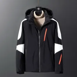 Winter männer Fleece Warme Daunen Jacken Herren Mit Kapuze Verdicken Winddicht Unten Mäntel Casual Patchwork Zipper Männer Parkas Jacke L220830