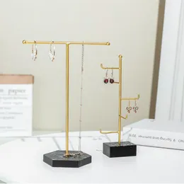 Hooks Rails Metal Jewelry Display Stand T-Shaped Ring Halsband Lagring Rack Earring Holder Pendant OrganizerHooks