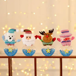 Decorações de Natal Candy Jar sacolas de presente Papai Noel Rena Caixa de armazenamento de desenhos animados para biscoitos doces