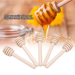 Honey Star Bar Mixing Handle Jar Spoon Practical Tool 1PC Wood Dipper Long Sticks Supplies Honeys Kitchen Tools Mini Wood Stick