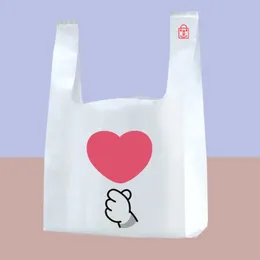 100pcs çok süpermarket alışveriş plastik torbalar materyal yelek hediye kozmetik çantalar gıda ambalaj çantası 220822