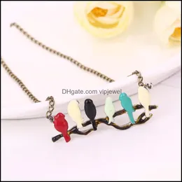 Pendant Necklaces Sweater Lovely Bird On Branch Necklace Women Jewelry Clothing Accessories Long Chainnecklaces Drop Delivery Vipjewel Dhh5Q