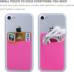 Держатель кошелька для телефона мобильные карманные клейкие клейкие клейкие клейки -силиконовые карты, совместимые с iPhone Samsung Android и всеми смартфонами
