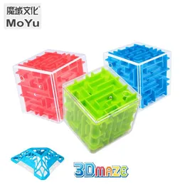 Moyu 3d Maze Magic Cube Şeffaf Altı Taraflı Bulma Bulma Hız Küpü Erkek Kızlar Hediyeleri Mini Beyin Oyunu Eğitim Toy250'ler