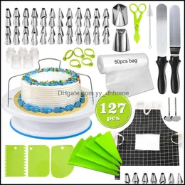 Ferramentas de massa de assadeira 127pcs kit de decoração de bolo bocais bocais bocais Bolsas de confeitaria de confeitaria PI Dicas de gelo Drop Drop Deliver Yydhhome DHS1F