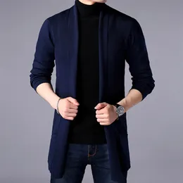 favocent 남자 얇은 니트 가디건 스웨터 스프링 가을 솔리드 스웨터 바닥 긴 슬리핑 남성 슬림 한 가디건 스웨터 220822