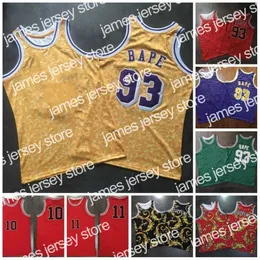 James Stitched 93 Basketball Jerseys Mens White Red Blue Yellow 93 10 Sakuragi Hanamichi 11 Rukawa Kaede