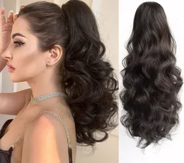 Ponny Tail Hair Extainson Strrid Extension Claw Clip i hårförlängningar Hönsvandring Wavy Ponytails Curly Brasilian Daily Londe Hairpieces for Women