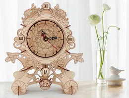 Wooden Puzzles Wholesale 3D Puzzle Wall Clocks Toys Wood Model Building Block Gift Decorations