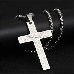 Pendant Necklaces Punk Cross Hip Hop Jewelry Prayer Lover Gift Letter Necklace Drop Delivery 2021 Pendants Sport1 Dhcnw