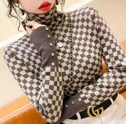 Women Sweater For Pullovers Autumn Winter Turtleneck Knitted Luxury GGity Letter Sweater Girls Tops Long Sleeve Short Slim Tees