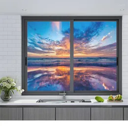 ملصقات نافذة الفيلم خصوصية جميلة السماء الزجاج ملصق UV حظر أغطية التحكم في الحرارة الصبغة للملصقات homedecorwindow