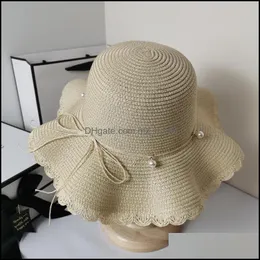 CAPS HATS 1PC SUMMER ST HAT FￖR BARN ADTS PEARL PANAMA Strand H MXHOME DHBVO