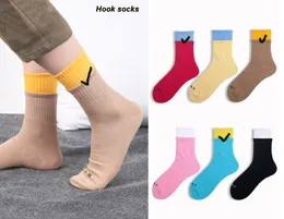 Fashion Color Dopasowanie skarpet damskie podwójne lukou Cotton Candy Color Sports and Leisure Student Week Socks Ins Trend