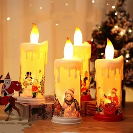 Simulering LED Christmas Candle Lights Electronic Christmas Creative Ornament B6