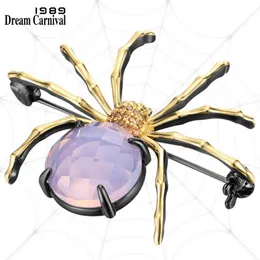 Pins Spille DreamCarnival1989 Ladies Party Fashion Pink Opal Zircon Insect Spider Coat Suit Collar Pin Accessori per le donne WP6849Pins