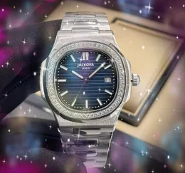 Популярные мужские популярные автоматические механические часы 904L Квадратные бриллианты из нержавеющей стали кольцо с твердым защелкой президент Hardex Glass Precision Движение.