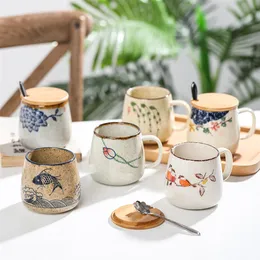 Vintage Coffee Mug Unique Japanese Retro Style Ceramic Cups 380ml Kiln Cha278j