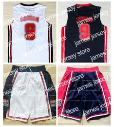 College Basketball Wear 1992 US Basketball Jersey Dream 영화 남자 스티치 블랙 화이트 S-2XL 유니폼 반바지