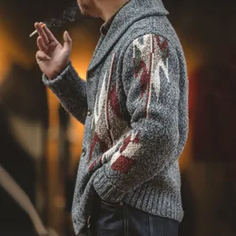 Erkek Ceketler Maden Örgü Vintage Vintage Cardigan Sweater Indiana Kalın Örgü Büyük Street Giyim Geometrik Trend Vneck Harajuku Örgü Kaplar LLL220826