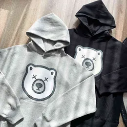 Luvtröjor för män Människotillverkad tröja Herr Dam Polar Bear Print Plus Fleece Pullover MÄNNISKT GJORDNAD lös huvtröja för par T220825