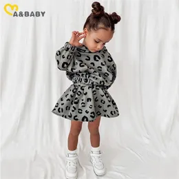 Special Occasions Ma Baby 1-6Y Toddler Kid Children Girl Clothes Set Hooded Sweatshirts Tops Skirts Leopard Outfits Autumn Spring Clothing Costume 220826