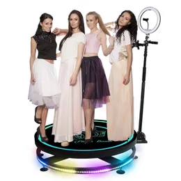 Macchina video per illuminazione scenica per cabina fotografica 360 con selfie LED Anello luminoso Telecomando Rotazione automatica al rallentatore Cabina per fotocamera con supporto rotante