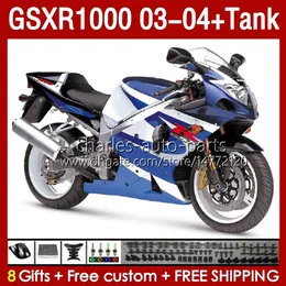 OEM Fairings & Tank For SUZUKI GSXR-1000 K 3 GSX R1000 GSXR 1000 CC blue glossy 03-04 Body 147No.27 1000CC GSXR1000 K3 03 04 GSX-R1000 2003 2004 Injection mold Fairing kit