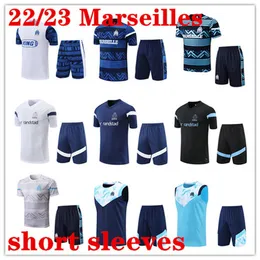 2022 2023 MARSEILLES TRCKSIUT SOCCER JERSEY MĘŻCZYZNA SZKOLENIE 2022/23 OLYMPIQUE DE MARSEILLES Surowanie Maillot Foot Foot Short Sandas Sportswear