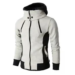 Erkek Hoodies Sweatshirts Fermuar Erkekler Ceket Sonbahar Kış Kış Kırış Polar Katlar Bombacı Ceket Eşarp Yakası Moda Kapşonlu Erkek Out Giyim İnce Uygun Kapşak 220826