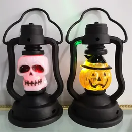 Inne świąteczne zapasy imprezy Horror Halloween Światła Przerażające szkielet dyni Kolorowa przenośna lampa naftowa na karnawałowe dekoracje rekwizyty 220826