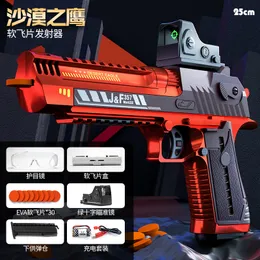 Desert Eagle Soft Bullet Toy Toy Gun Pistol Blaster Automático Lançador de tiro contínuo para adultos Presentes de aniversário para meninos