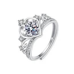 925 Sterling Silver Ring Women Lady Wedding Female Charm Refined Elegance Zirconia Crown Romantic Fashion Jewelry