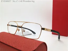 Ny modedesign Optiska glasögon Metall Frame Model 00057 Enkel och mångsidig stil Square Transparent lins kan vara receptbelagda linser