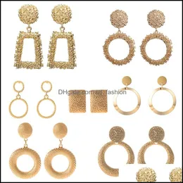 Charm 1 Pair Alloy Earrings European Style Geometric Square Stud Fashion Women Jewelry Drop Creative Big Earring Delivery 2021 Mjfashi Dhjxc