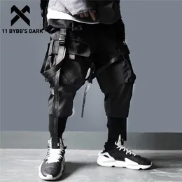 Men's Pants 11 BYBB'S DARK Ribbons Multi Pockets Cargo Harajuku Casual Track Trouser Hip Hop Streetwear Techwear Joggers 220827