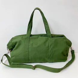 Bolsos de lona Unisex, bolsos de viaje sencillos, bolsos de lona para hombre y mujer, bandolera informal de gran capacidad, equipaje verde y negro XA407F