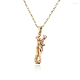 Pendant Necklaces Chain Jewelry Set Copper Plated 18K Gold Product Couple Hug Necklace