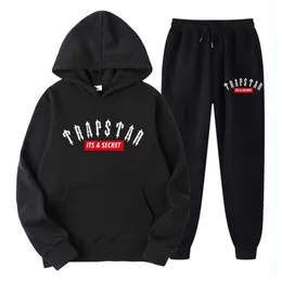 Mens 트랙 슈트 최신 Trapeze Hooded 2 조각 까마귀 스웨트 셔츠 스웨트 팬츠 조깅복 트랩 스타하라 주쿠 남성 의류 220826