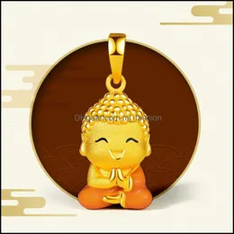 Anhänger Halsketten Gold Buddha Buddhismus Halskette für Frauen Männer Schmuck Sand Ketten Drop Lieferung 2021 Anhänger Mjfashion Dhvka