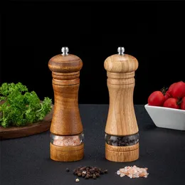 Mills Pepper Mill Grinder Salt Spice Wooden Wood Ceramic Gear Burr Adjustable Cooking 220827