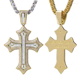 Hänghalsband dnschic hip hop cross halsband jag älskar dig tre tusen baguette bling is ut mens rappare